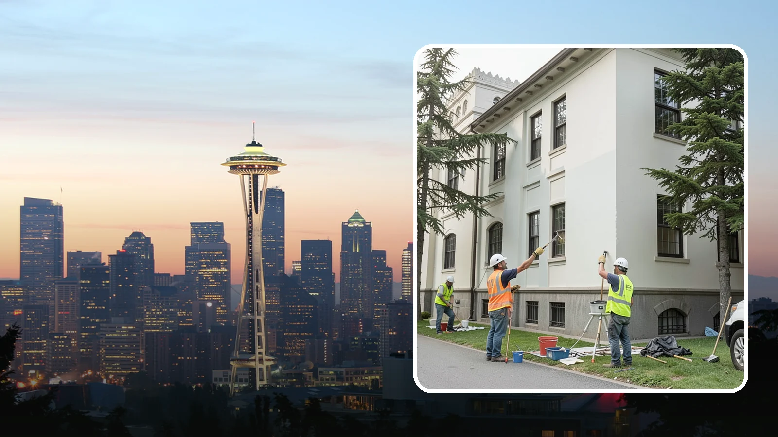 Exterior Painting in Seattle, King County, WA - Professional exterior painting that protects and refreshes public buildings against Western Washington weather.