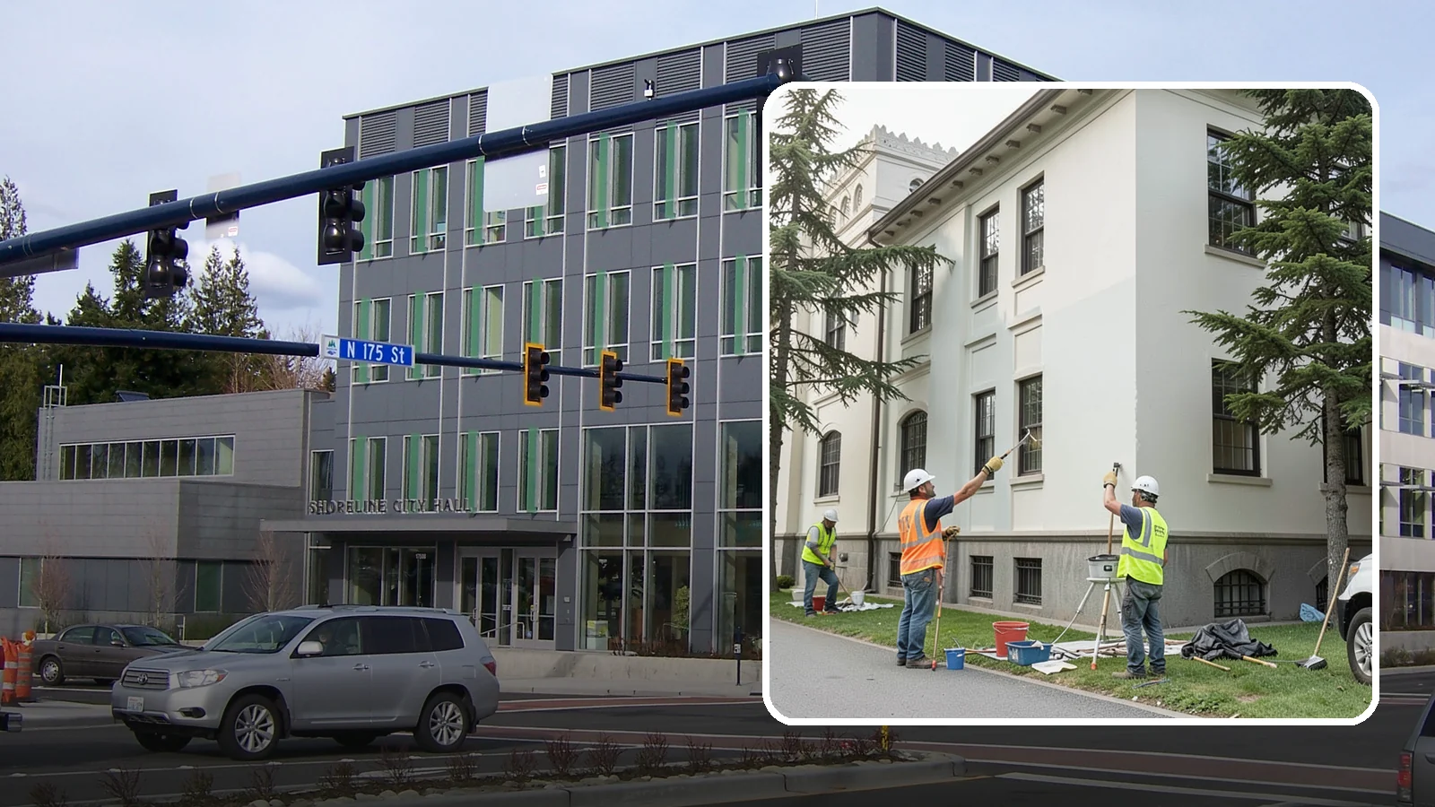 Exterior Painting in Shoreline, King County, WA - Professional exterior painting that protects and refreshes public buildings against Western Washington weather.