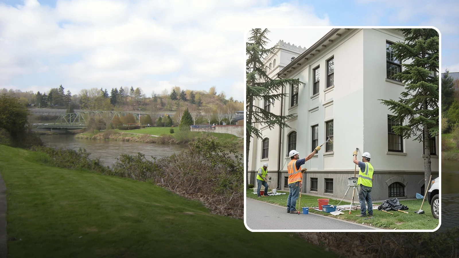 Exterior Painting in Tukwila, King County, WA - Professional exterior painting that protects and refreshes public buildings against Western Washington weather.