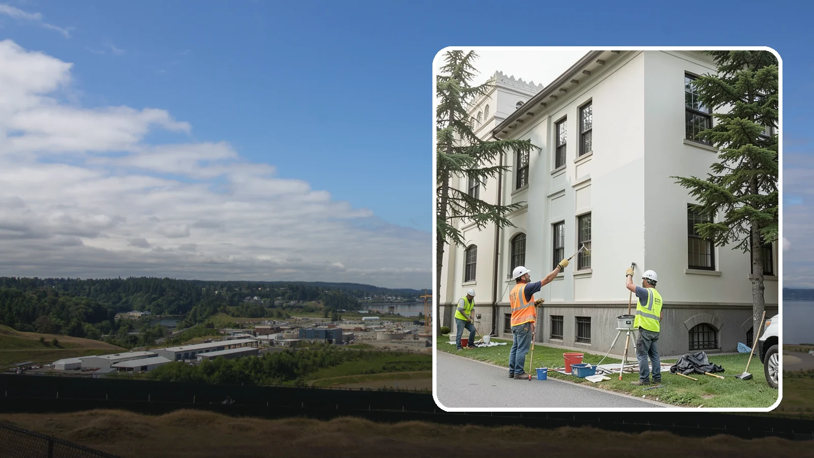 Exterior Painting in University Place, Pierce County, WA - Professional exterior painting that protects and refreshes public buildings against Western Washington weather.