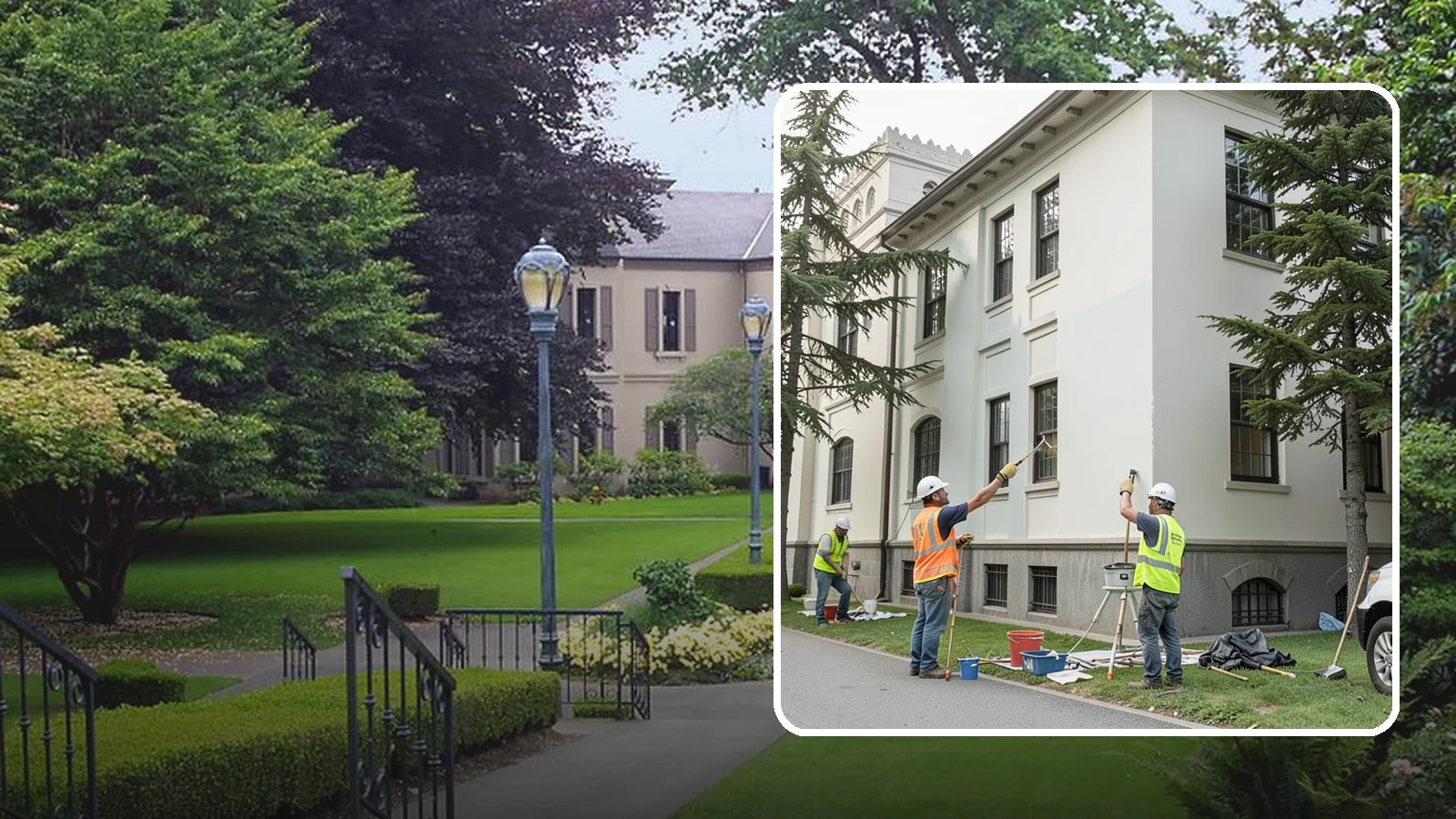 Exterior Painting in Woodinville, King County, WA - Professional exterior painting that protects and refreshes public buildings against Western Washington weather.