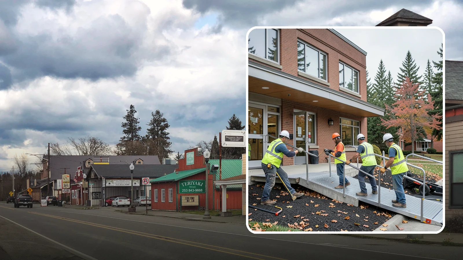 Facility ADA Upgrades in Roy, Pierce County, WA - Facility accessibility upgrades that bring public buildings into ADA and barrier-code conformance.
