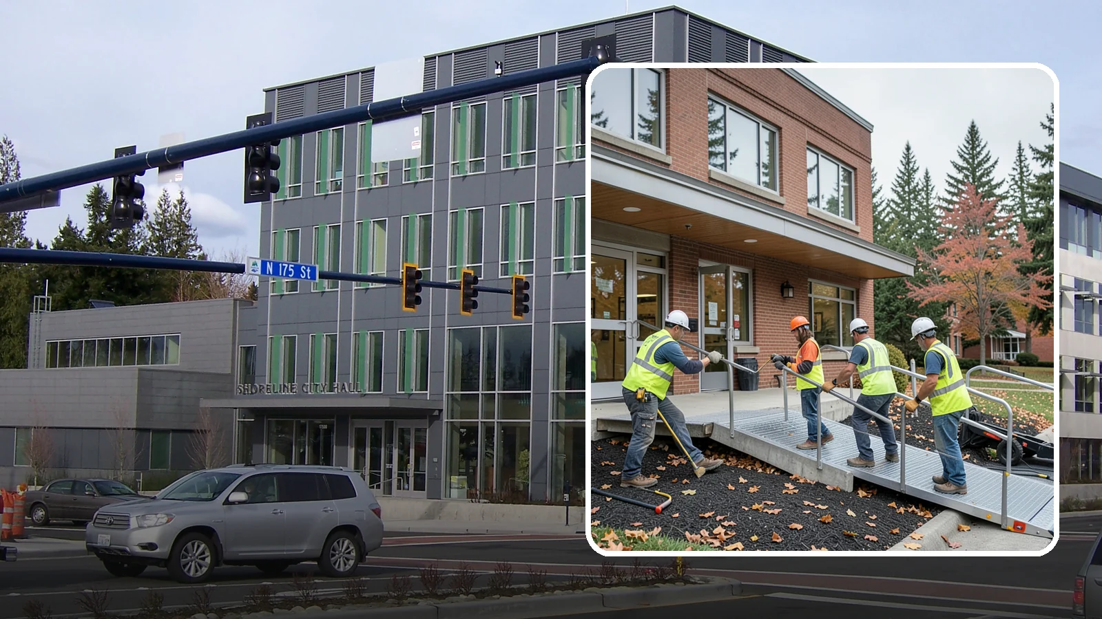 Facility ADA Upgrades in Shoreline, King County, WA - Facility accessibility upgrades that bring public buildings into ADA and barrier-code conformance.