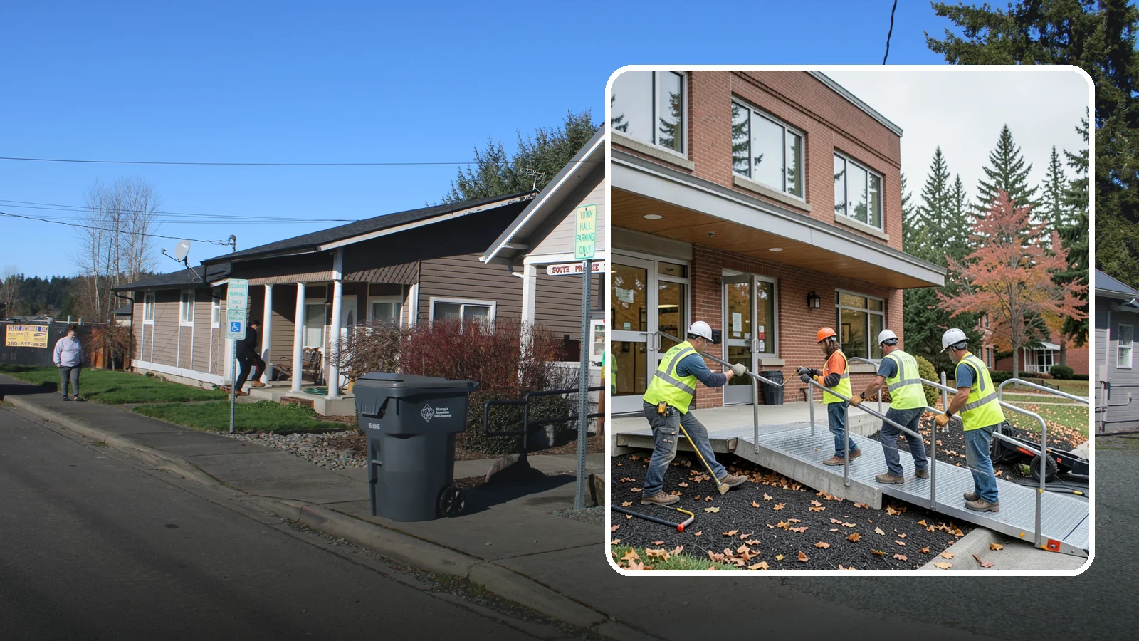 Facility ADA Upgrades in South Prairie, Pierce County, WA - Facility accessibility upgrades that bring public buildings into ADA and barrier-code conformance.