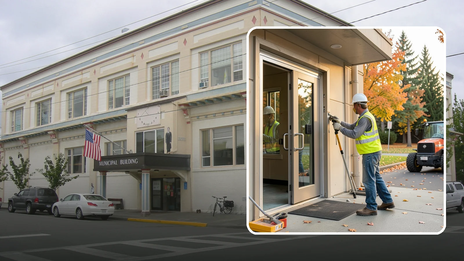 Facility Door Replacement in Anacortes, Skagit County, WA - Commercial door and hardware replacement for public entrances, service doors, and interior openings.