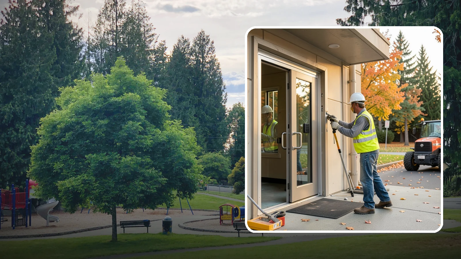 Facility Door Replacement in Bonney Lake, Pierce County, WA - Commercial door and hardware replacement for public entrances, service doors, and interior openings.