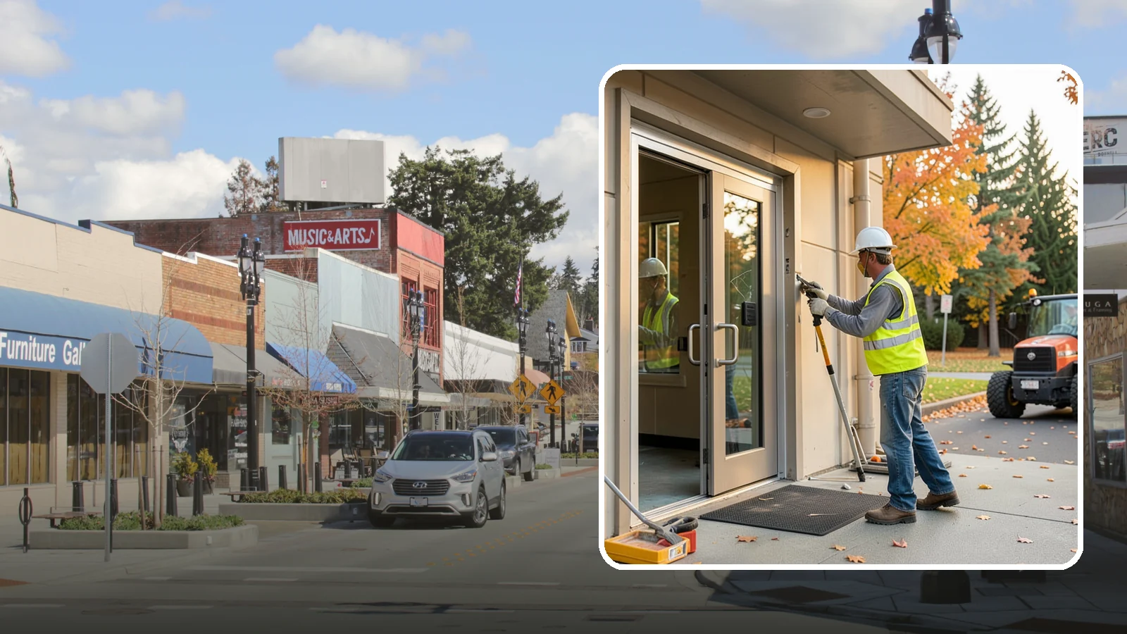 Facility Door Replacement in Bothell, King County, WA - Commercial door and hardware replacement for public entrances, service doors, and interior openings.