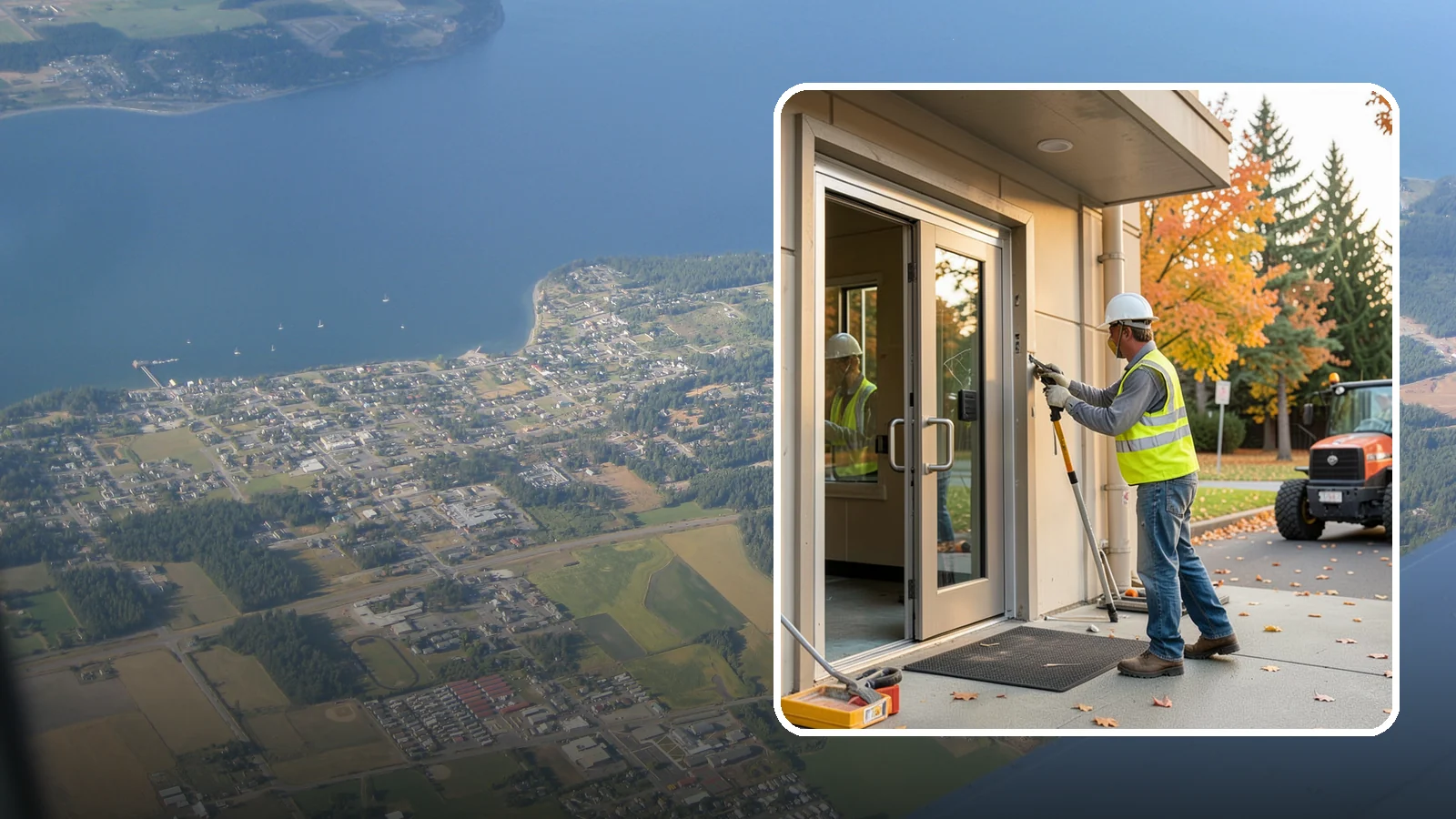 Facility Door Replacement in Coupeville, Island County, WA - Commercial door and hardware replacement for public entrances, service doors, and interior openings.