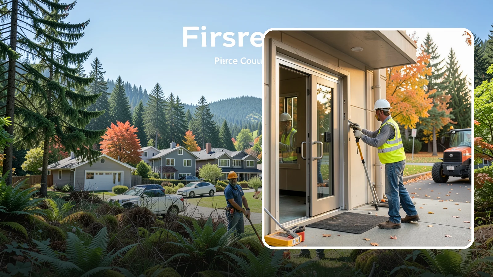 Facility Door Replacement in Fircrest, Pierce County, WA - Commercial door and hardware replacement for public entrances, service doors, and interior openings.