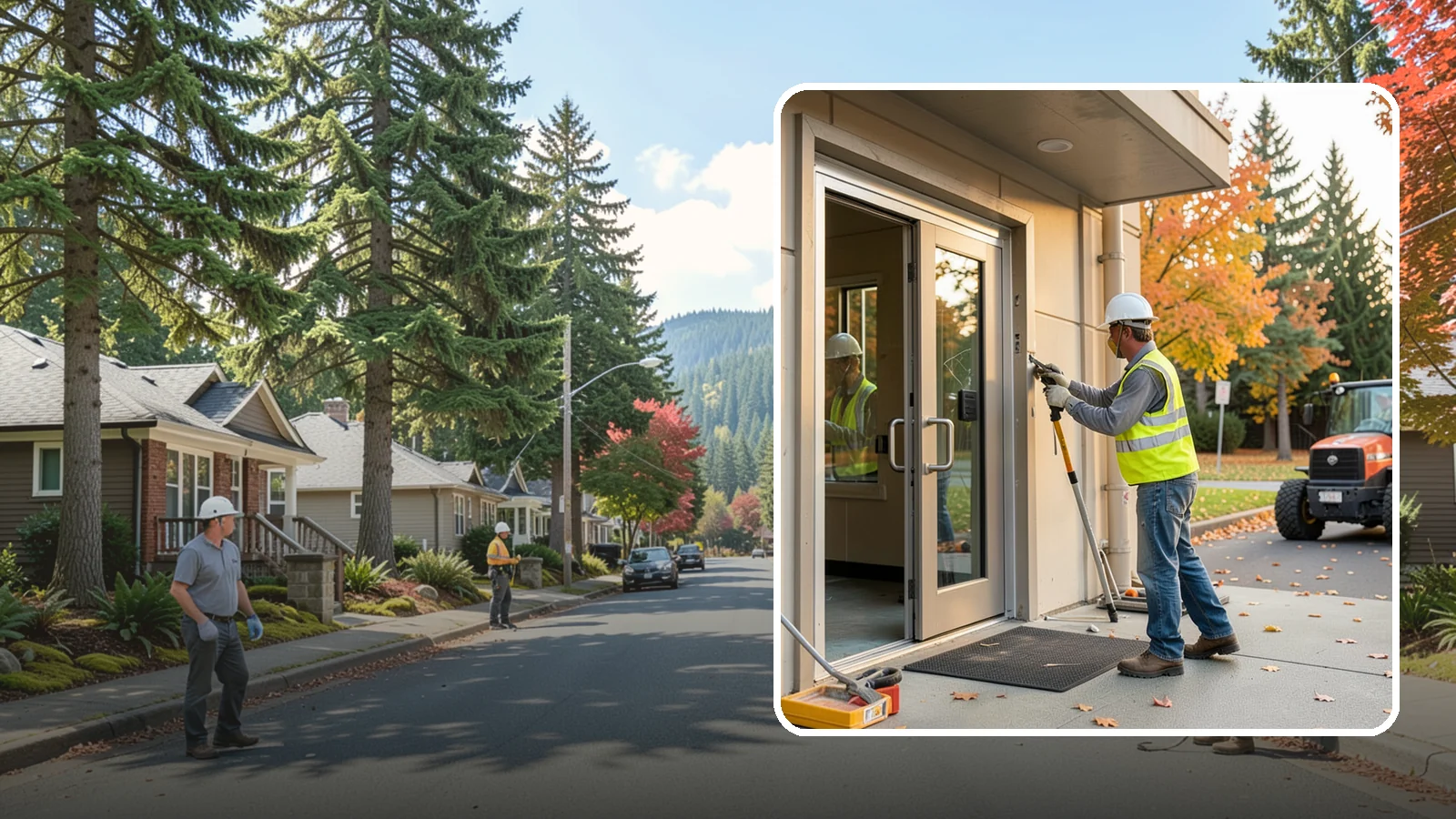 Facility Door Replacement in Hunts Point, King County, WA - Commercial door and hardware replacement for public entrances, service doors, and interior openings.