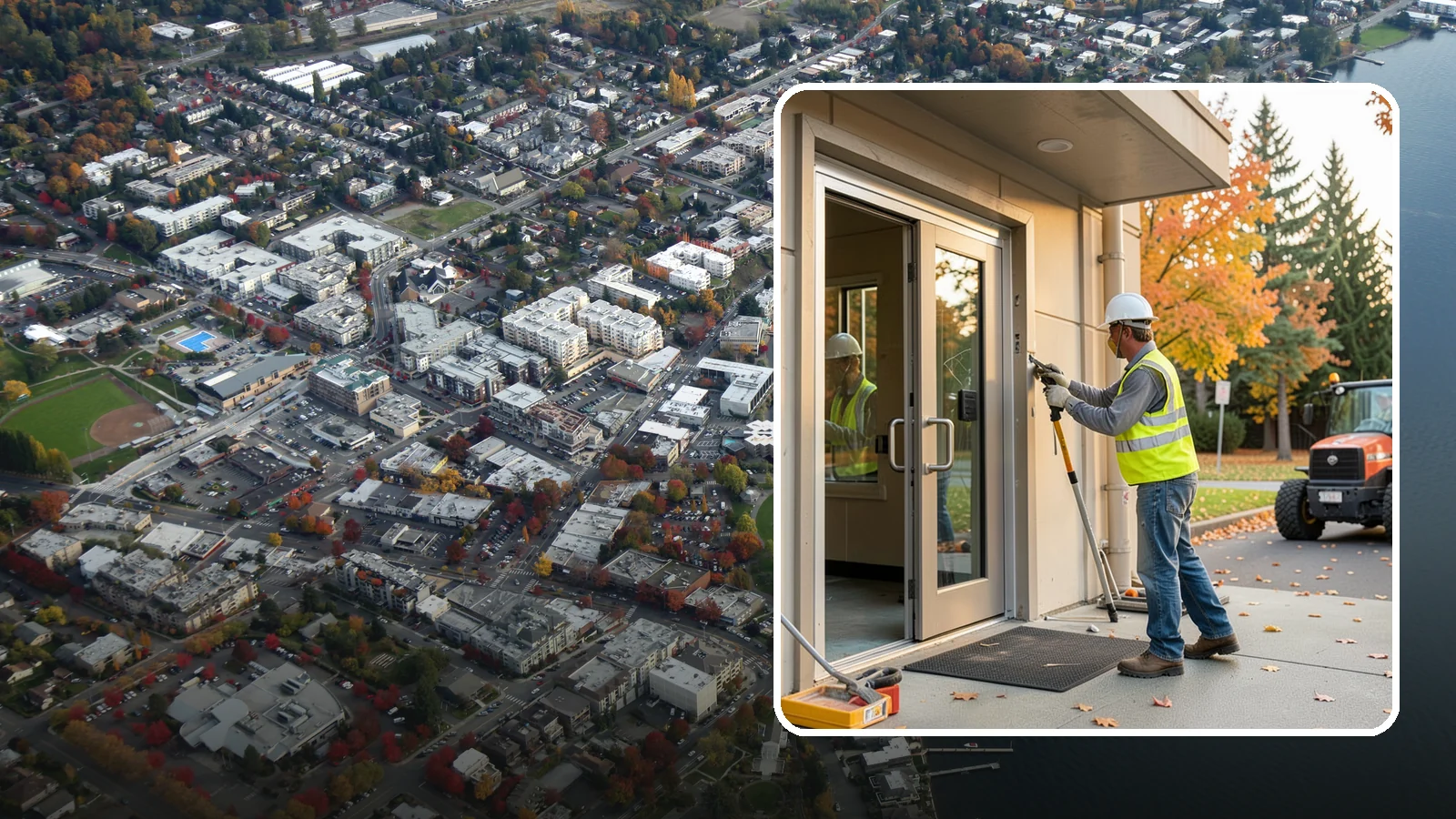 Facility Door Replacement in Kirkland, King County, WA - Commercial door and hardware replacement for public entrances, service doors, and interior openings.