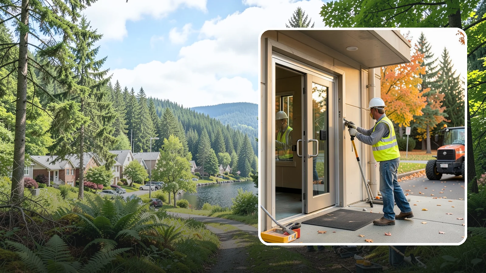 Facility Door Replacement in Lake Forest Park, King County, WA - Commercial door and hardware replacement for public entrances, service doors, and interior openings.