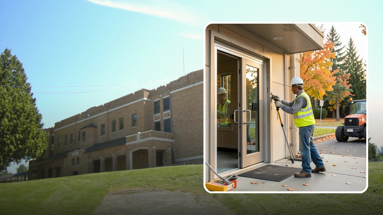 Facility Door Replacement in Maple Valley, King County, WA - Commercial door and hardware replacement for public entrances, service doors, and interior openings.