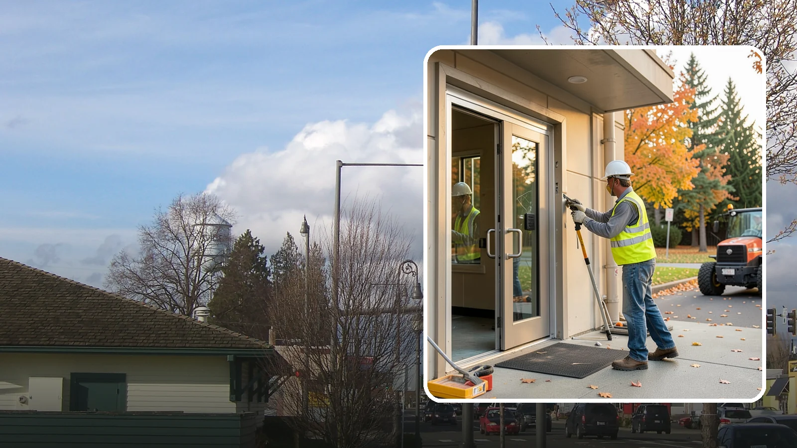 Facility Door Replacement in Marysville, Snohomish County, WA - Commercial door and hardware replacement for public entrances, service doors, and interior openings.