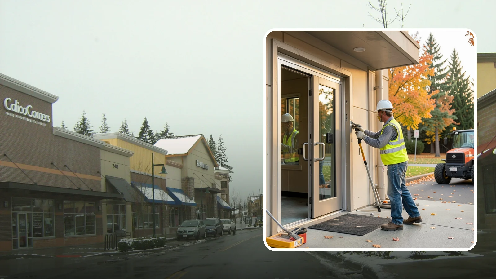 Facility Door Replacement in Mill Creek, Snohomish County, WA - Commercial door and hardware replacement for public entrances, service doors, and interior openings.