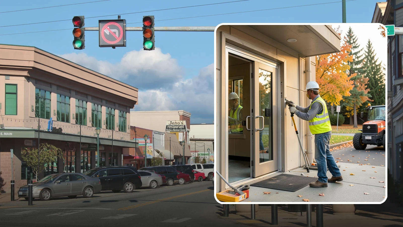 Facility Door Replacement in Monroe, Snohomish County, WA - Commercial door and hardware replacement for public entrances, service doors, and interior openings.