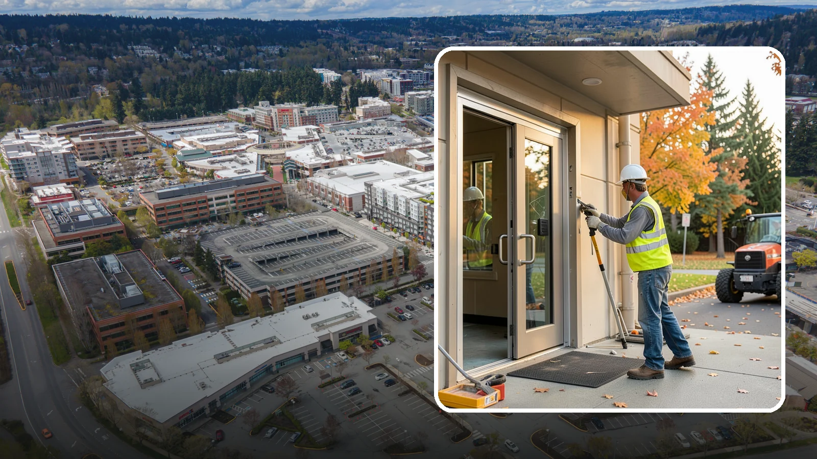 Facility Door Replacement in Redmond, King County, WA - Commercial door and hardware replacement for public entrances, service doors, and interior openings.