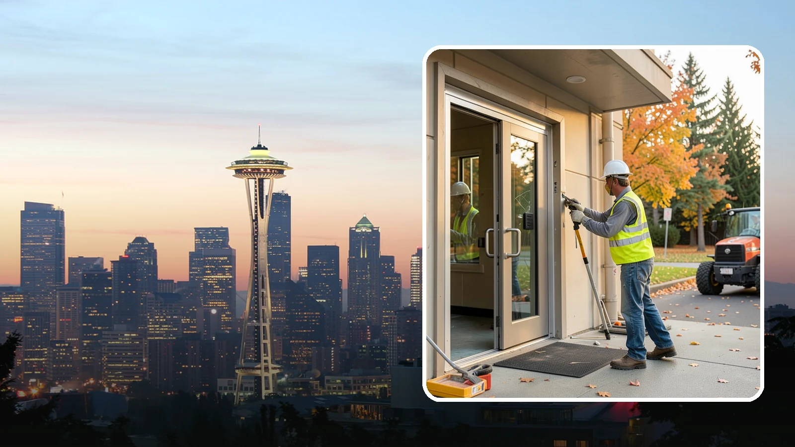 Facility Door Replacement in Seattle, King County, WA - Commercial door and hardware replacement for public entrances, service doors, and interior openings.