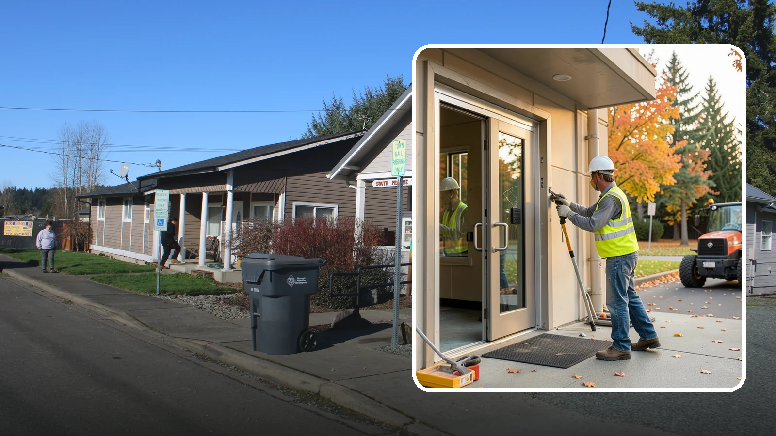 Facility Door Replacement in South Prairie, Pierce County, WA - Commercial door and hardware replacement for public entrances, service doors, and interior openings.