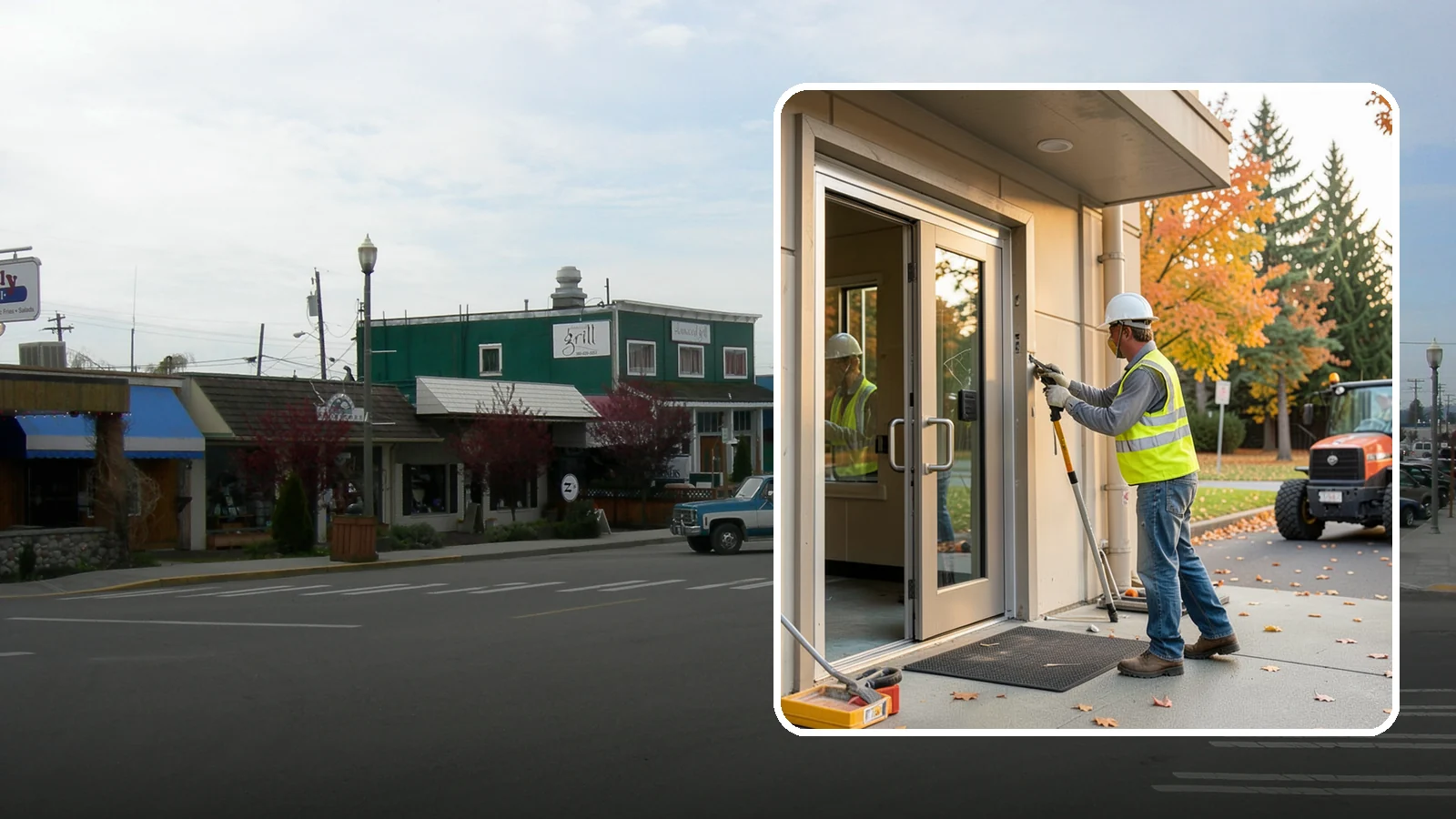 Facility Door Replacement in Stanwood, Snohomish County, WA - Commercial door and hardware replacement for public entrances, service doors, and interior openings.