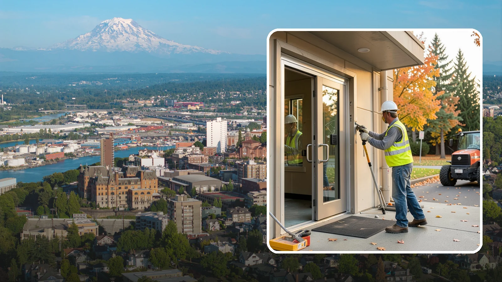 Facility Door Replacement in Tacoma, Pierce County, WA - Commercial door and hardware replacement for public entrances, service doors, and interior openings.