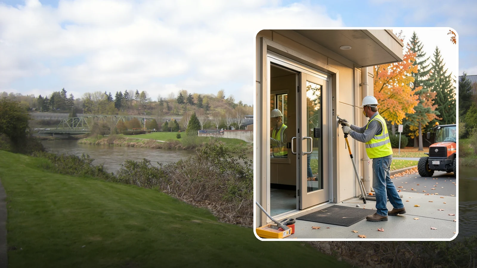 Facility Door Replacement in Tukwila, King County, WA - Commercial door and hardware replacement for public entrances, service doors, and interior openings.