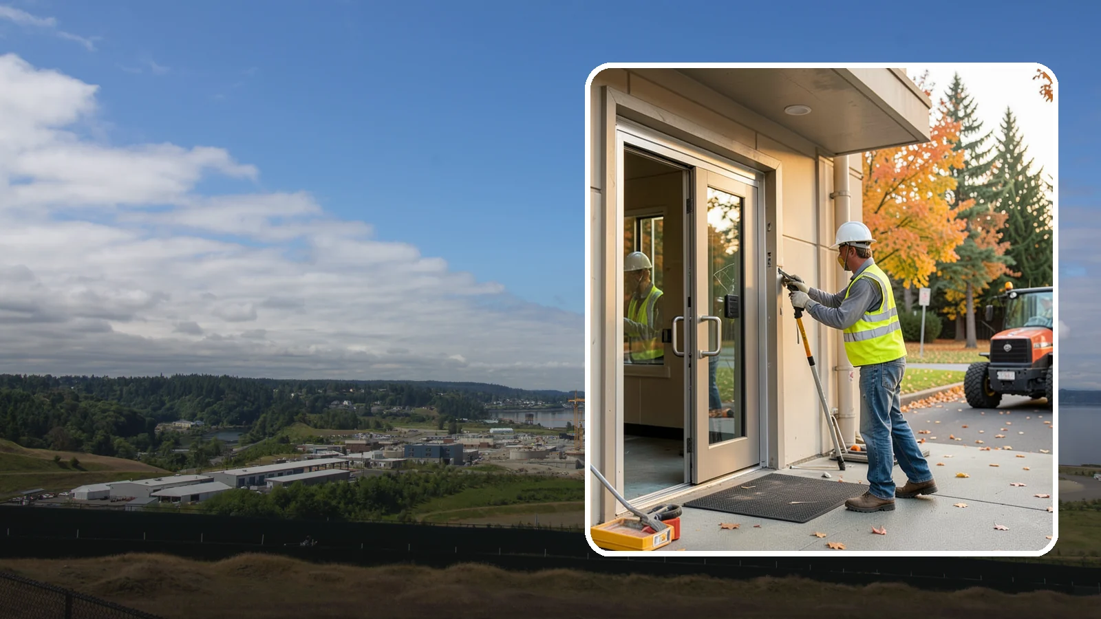 Facility Door Replacement in University Place, Pierce County, WA - Commercial door and hardware replacement for public entrances, service doors, and interior openings.