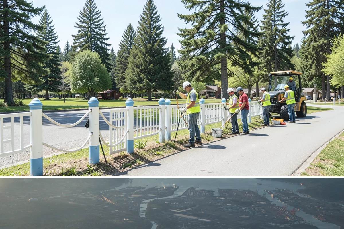 Facility Fencing & Gates in Fife, Pierce County, WA - Fencing installs year-round, though setting posts is easiest when the ground is not saturated in the depths of winter.