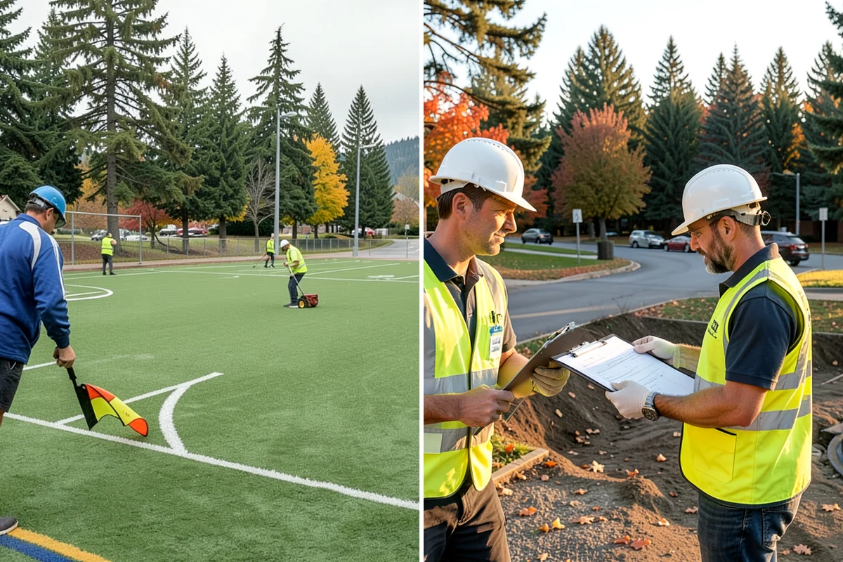 Facility Fencing & Gates in Kenmore, King County, WA - Lay out the fence line and gate locations