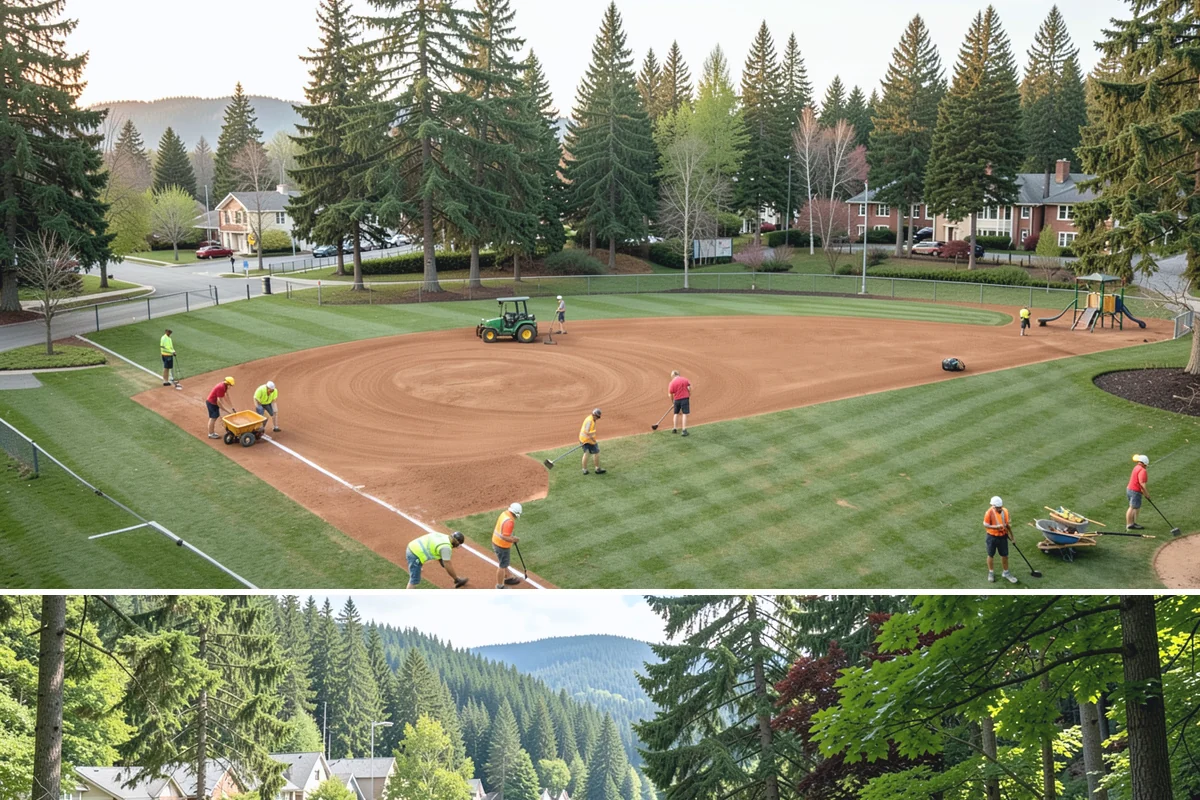 Facility Fencing & Gates in Lake Forest Park, King County, WA - Fencing installs year-round, though setting posts is easiest when the ground is not saturated in the depths of winter.