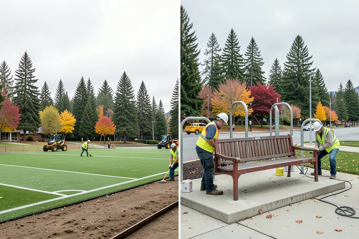 Facility Fencing & Gates in Lakewood, Pierce County, WA - Lay out the fence line and gate locations