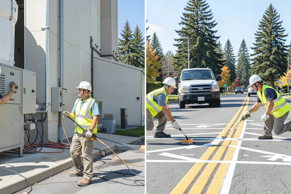 Facility Fencing & Gates in Woodinville, King County, WA - Lay out the fence line and gate locations
