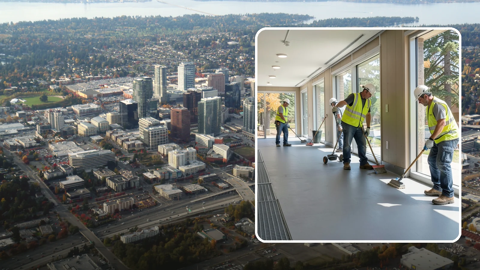 Facility Flooring Installation in Bellevue, King County, WA - Commercial flooring installation for public buildings, including resilient, tile, and carpet systems.