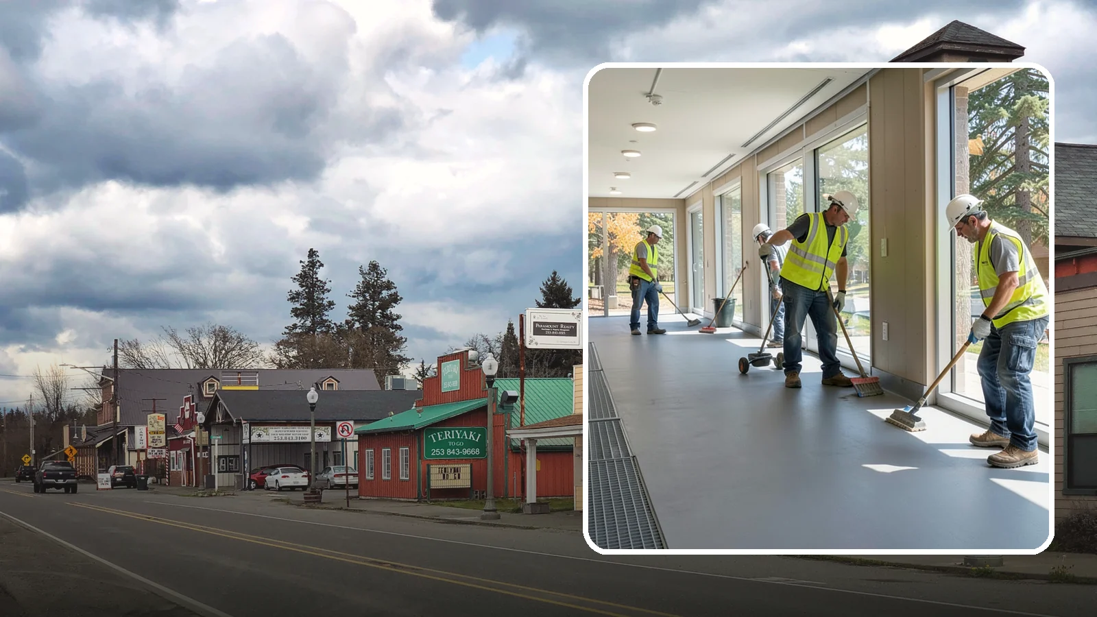 Facility Flooring Installation in Roy, Pierce County, WA - Commercial flooring installation for public buildings, including resilient, tile, and carpet systems.