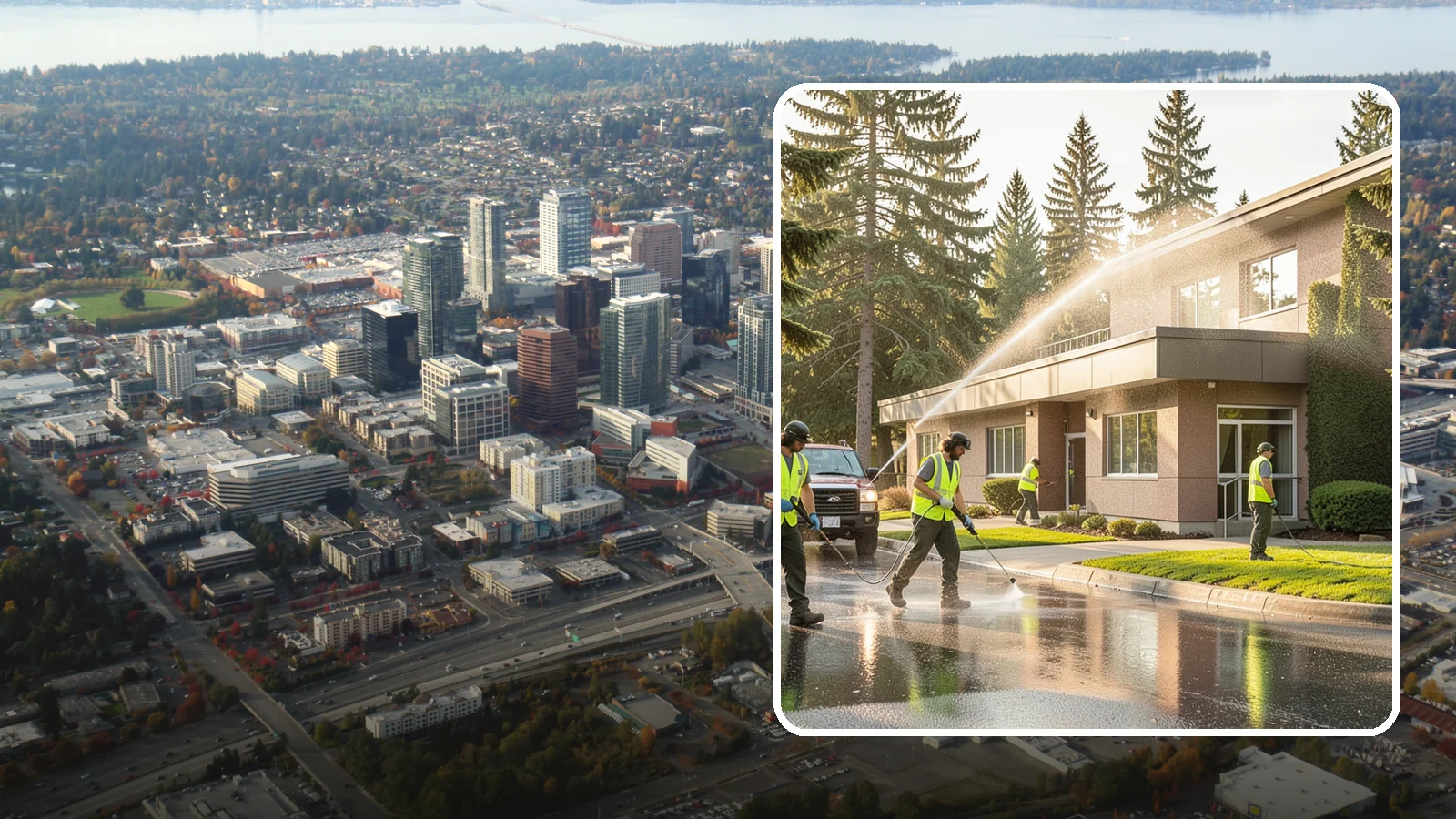 Facility Pressure Washing in Bellevue, King County, WA - Remove moss, grime, and buildup from facility exteriors and hardscapes to protect surfaces and public safety.