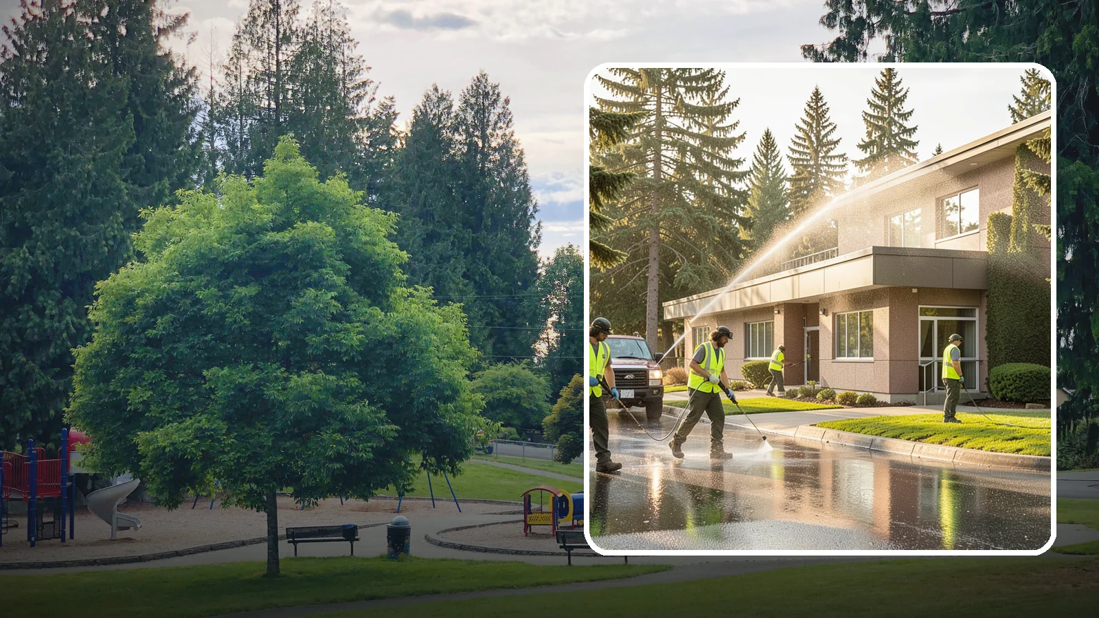 Facility Pressure Washing in Bonney Lake, Pierce County, WA - Remove moss, grime, and buildup from facility exteriors and hardscapes to protect surfaces and public safety.