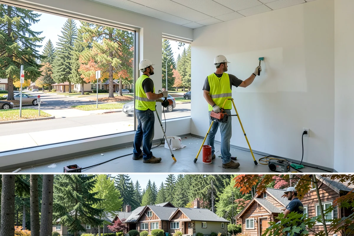 Facility Pressure Washing in Edgewood, Pierce County, WA - Spring and early summer cleaning removes the moss and algae accumulated through the wet Northwest winter.
