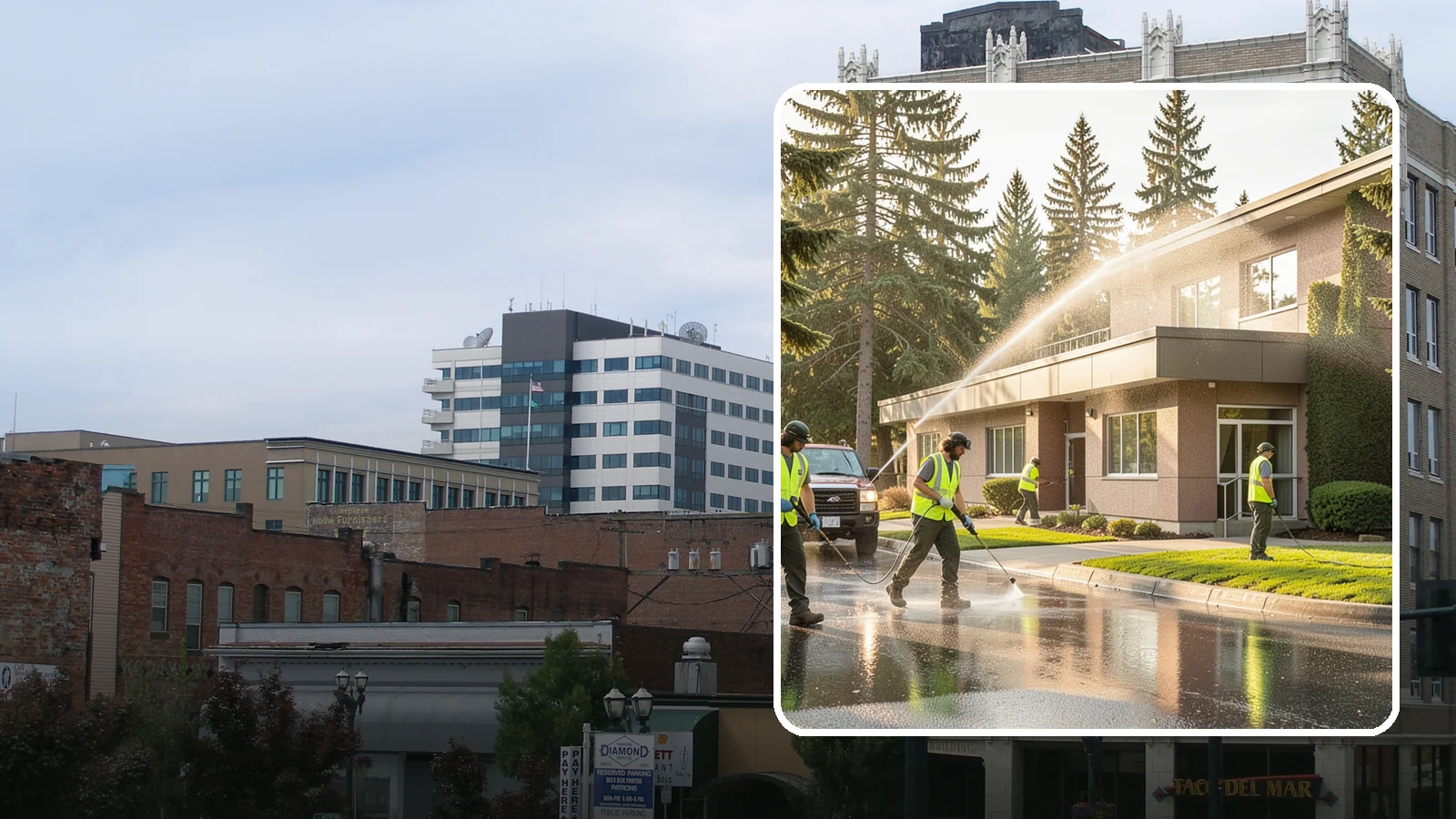 Facility Pressure Washing in Everett, Snohomish County, WA - Remove moss, grime, and buildup from facility exteriors and hardscapes to protect surfaces and public safety.