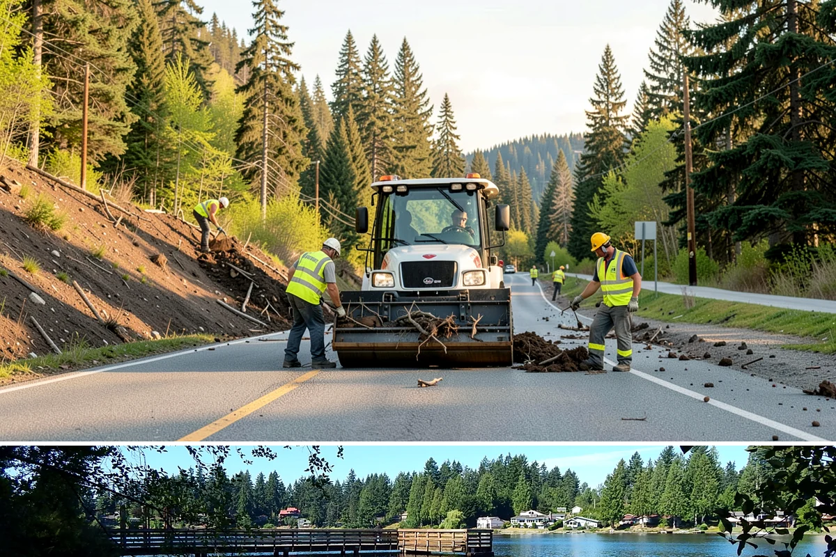Facility Pressure Washing in Federal Way, King County, WA - Spring and early summer cleaning removes the moss and algae accumulated through the wet Northwest winter.