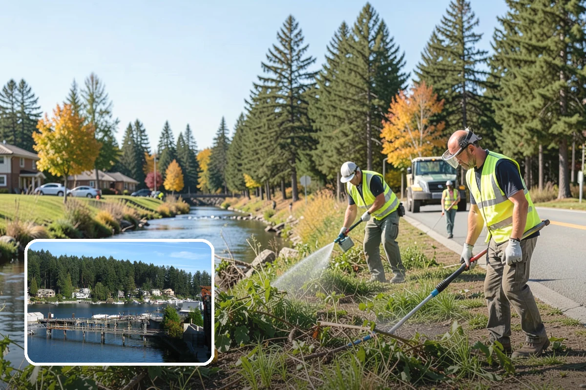 Facility Pressure Washing in Gig Harbor, Pierce County, WA - Removes slip-hazard moss and algae from walkways and entries