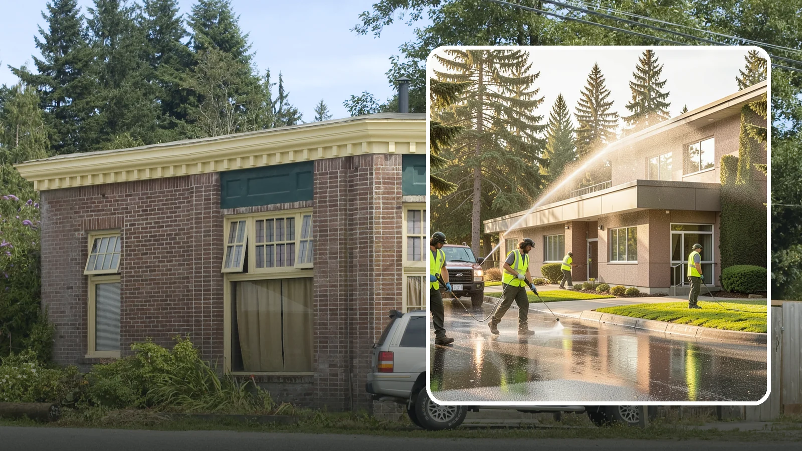 Facility Pressure Washing in Hamilton, Skagit County, WA - Remove moss, grime, and buildup from facility exteriors and hardscapes to protect surfaces and public safety.