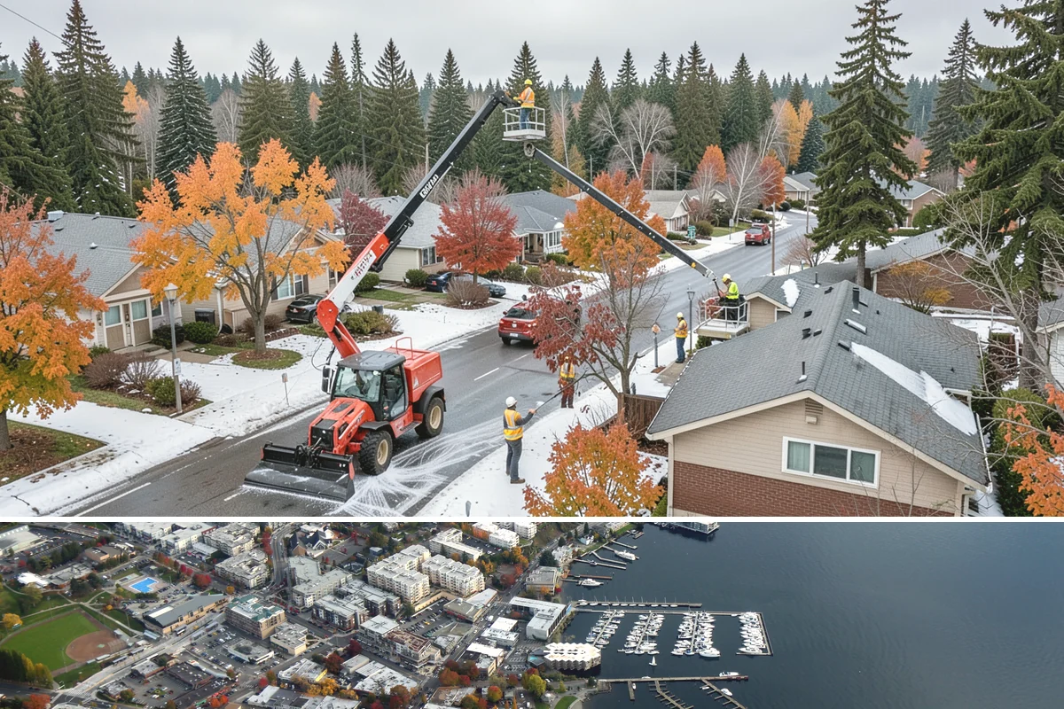 Facility Pressure Washing in Kirkland, King County, WA - Spring and early summer cleaning removes the moss and algae accumulated through the wet Northwest winter.