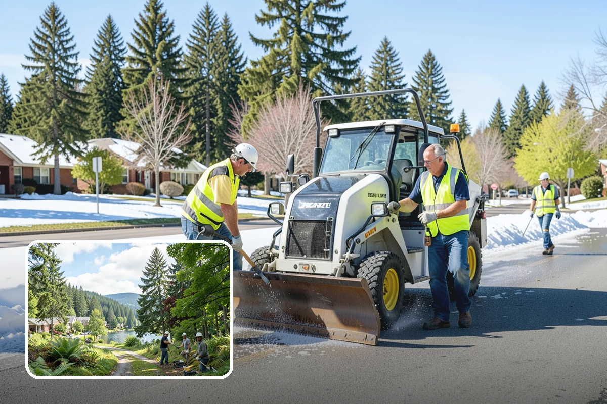Facility Pressure Washing in Lake Forest Park, King County, WA - Removes slip-hazard moss and algae from walkways and entries
