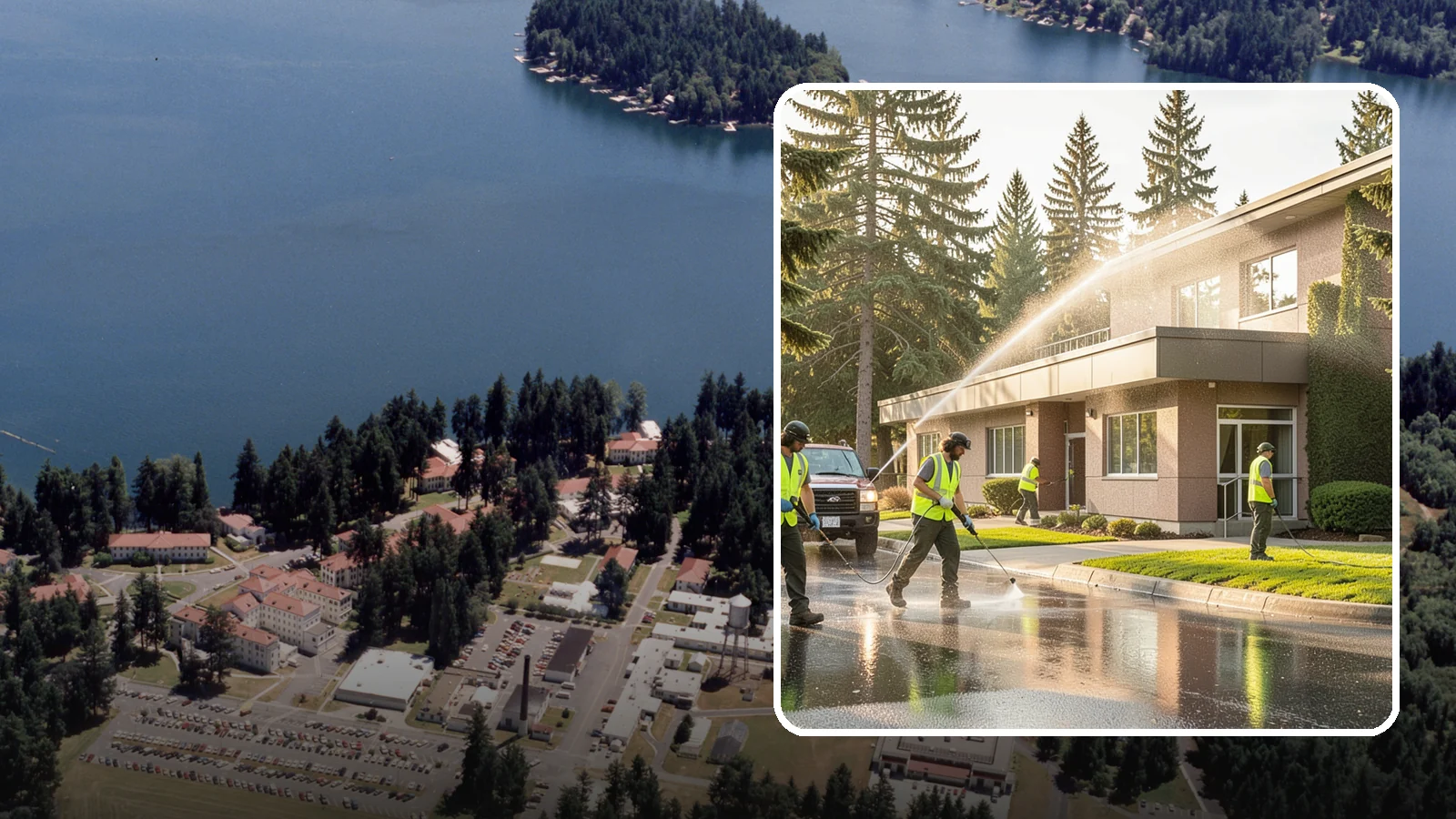 Facility Pressure Washing in Lakewood, Pierce County, WA - Remove moss, grime, and buildup from facility exteriors and hardscapes to protect surfaces and public safety.