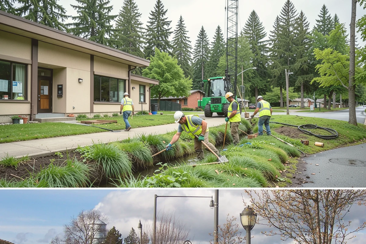 Facility Pressure Washing in Marysville, Snohomish County, WA - Spring and early summer cleaning removes the moss and algae accumulated through the wet Northwest winter.