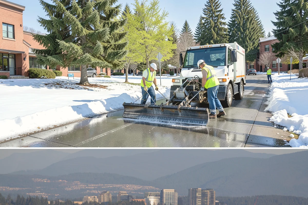Facility Pressure Washing in Medina, King County, WA - Spring and early summer cleaning removes the moss and algae accumulated through the wet Northwest winter.