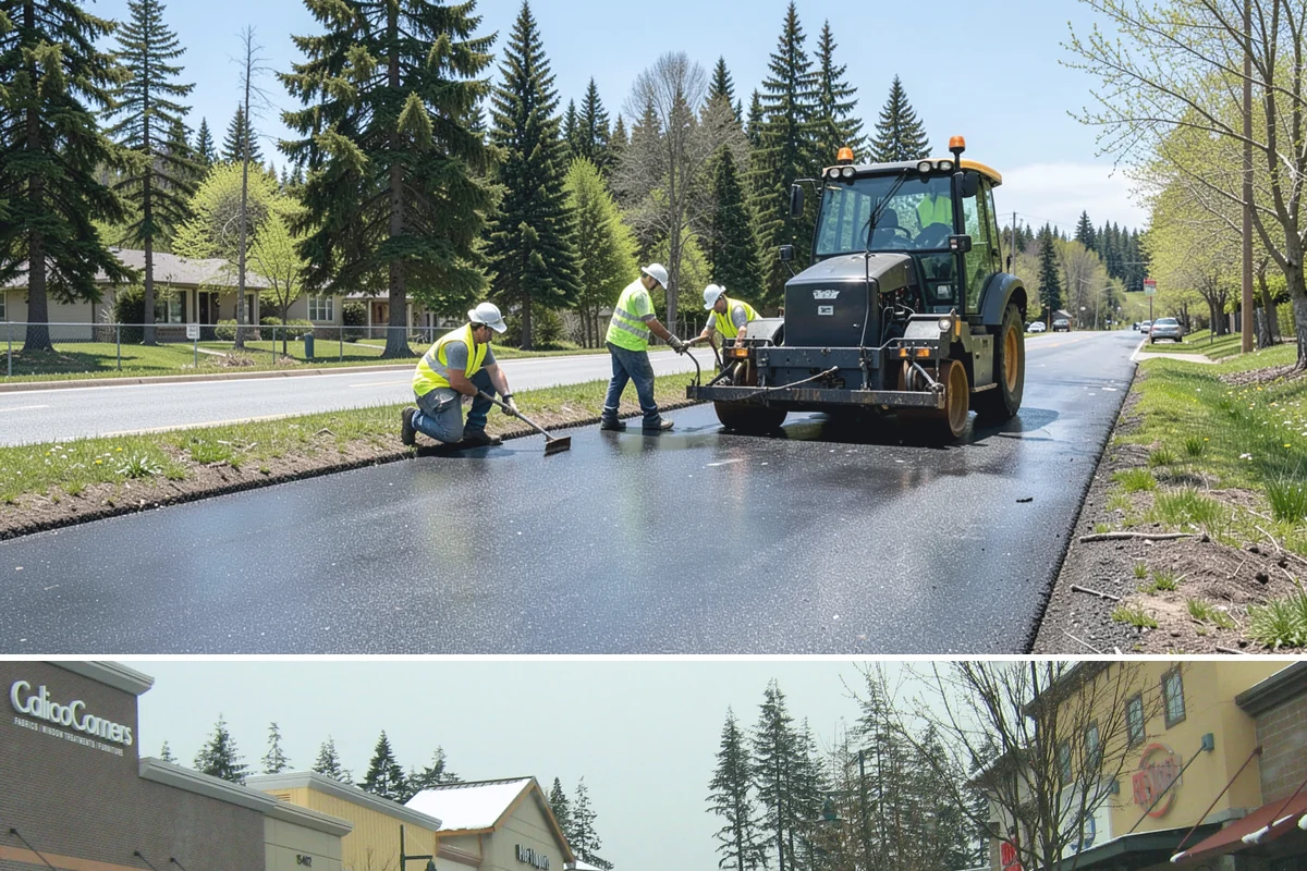 Facility Pressure Washing in Mill Creek, Snohomish County, WA - Spring and early summer cleaning removes the moss and algae accumulated through the wet Northwest winter.