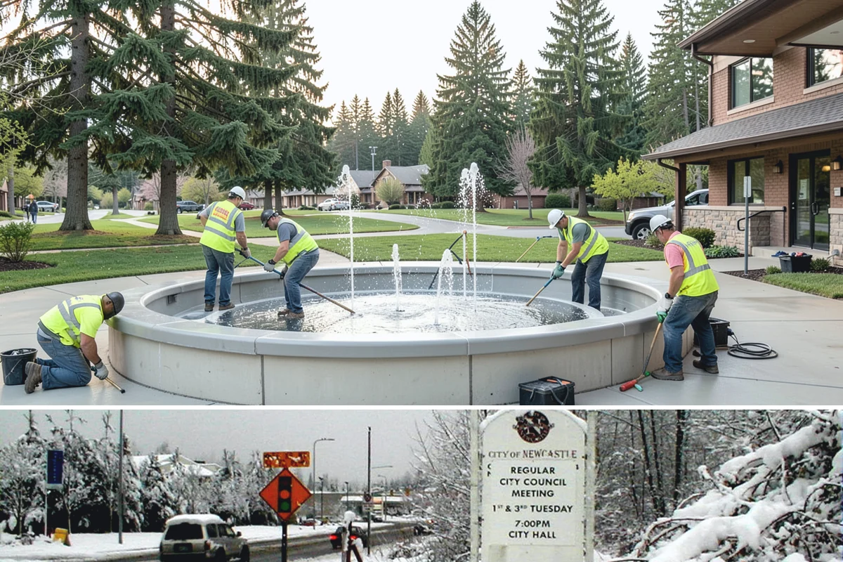 Facility Pressure Washing in Newcastle, King County, WA - Spring and early summer cleaning removes the moss and algae accumulated through the wet Northwest winter.