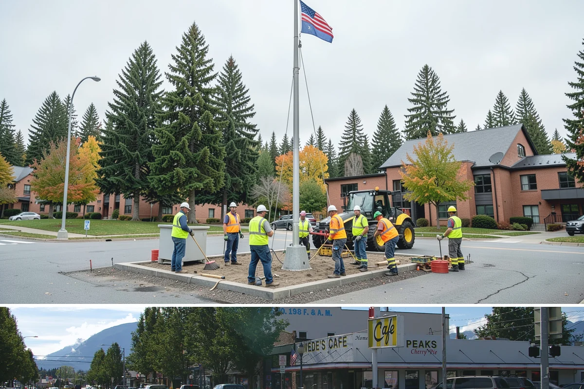 Facility Pressure Washing in North Bend, King County, WA - Spring and early summer cleaning removes the moss and algae accumulated through the wet Northwest winter.