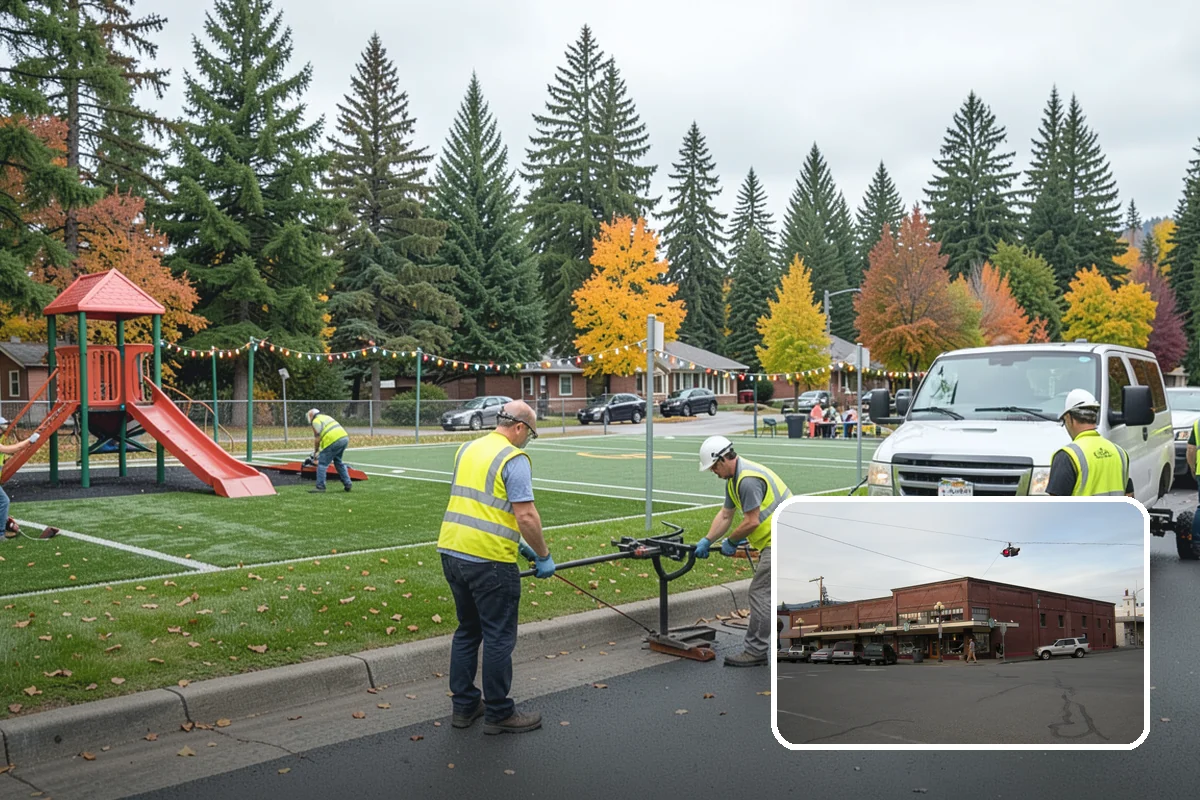 Facility Pressure Washing in Sedro-Woolley, Skagit County, WA - Removes slip-hazard moss and algae from walkways and entries